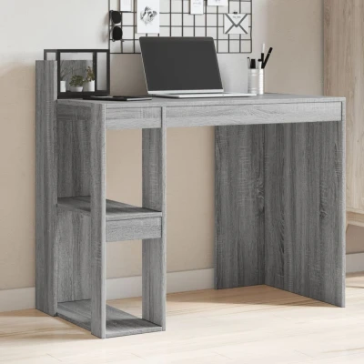 Afbeelding van Bureau 103,5x56,5x94 cm bewerkt hout grijs sonoma eikenkleurig