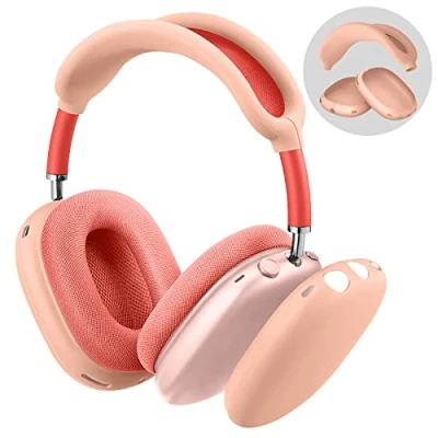 Afbeelding van FINTIE Compatibel met AirPods Max, zachte siliconen beschermhoes accessoire voor roze