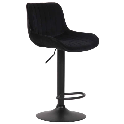 Afbeelding van Barkruk Mandal Velvet Zwart Frame