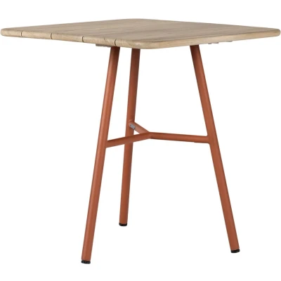 Afbeelding van Arda tafel dia. 70x76 cm aluminium coral/teak aged finish Max&amp;Luuk