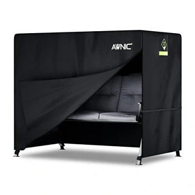 Afbeelding van Awnic Dekzeil voor Hollywood schommelbank, 3 zits, waterdicht, weerbestendig, terras, met trekkoord, 420D, 210 x 125 170 cm