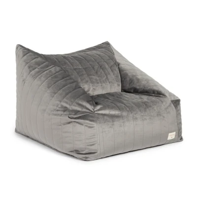 Afbeelding van Nobodinoz Chelsea Velvet zitzak Slate Grey