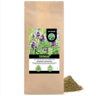 Afbeelding van Gedroogde tijm (500 g), tijmzak, gewreven tijm, 100% zuiver en natuurlijk voor de bereiding van kruidenmengsels tijmthee