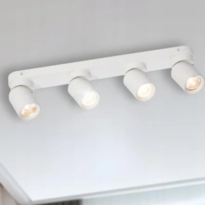 Afbeelding van Miratic plafondlamp met lichtbron, GU10, vervangbaar, max. 12 W (lamp niet inbegrepen), spot, plafondverlichting (wit, 4 lichtbronnen)
