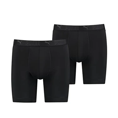 Image de PUMA Sport Microfiber Long Boxers (2 Pack) Men, Vêtements, Noir, 3