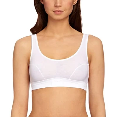 Image de sloggi haut court double confort pour femme. Un classique en coton extra doux plus de respirabilité et confort, blanc, 80