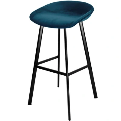 Afbeelding van Finn barkruk velvet 70 cm donkerblauw