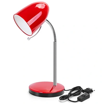 Afbeelding van Aigostar Vintage bureaulamp, exclusief lamp, bedlampje voor kinderen, compatibel met E27 ledlamp (max. 11 W), flexibele zwanenhals, verstelbaar, kabel van 150 cm, ideaal om te lezen, studie, werk,
