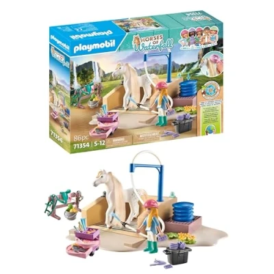 Image de Playmobil Le club d&#039;équitation 71354 Isabella et Lioness aire de lavage