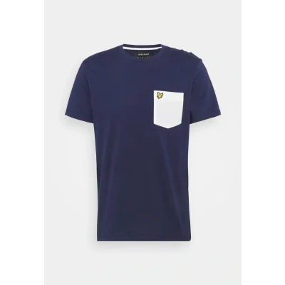 Afbeelding van Lyle &amp; Scott Contrast Pocket Tshirt print, Heren, Maat: XL, Navy/ white