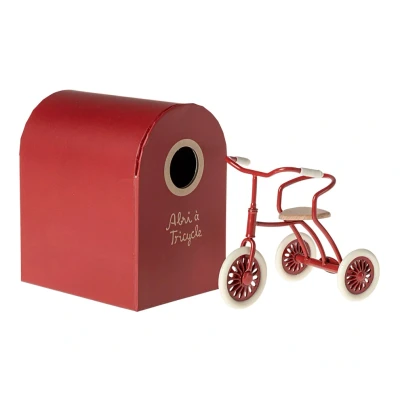 Afbeelding van Maileg Driewieler Abri à Tricycle Mouse Red