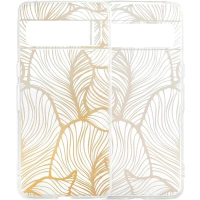 Afbeelding van iMoshion hoesje Geschikt voor Google Pixel 8 Pro Siliconen Design Meerkleurig / Golden Leaves Transparant
