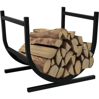 Afbeelding van 175 inch brandhout log rack U vormig zwaar ijzeren rek stapelen opslag indoor outdoor SCENDOR