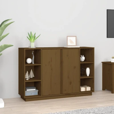 Afbeelding van Dressoir 120x35x80 cm massief grenenhout honingbruin