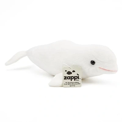 Afbeelding van Zappi Co Beluga pluche (32 cm lang) zacht, pluizig, milieuvriendelijk, dierencollectie voor pasgeborenen, eerste kind