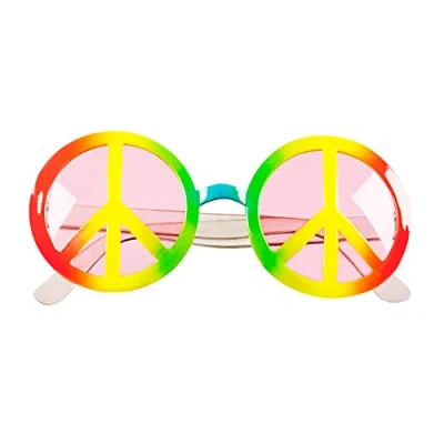 Afbeelding van Boland Partybril Peace Multi Volwassenen 60&#039;s &amp; 70&#039;s Hippies Flower Power Hippie