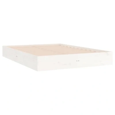 Afbeelding van vidaXL Bedframe zonder matras, wit, massief hout, 120 x 200 cm