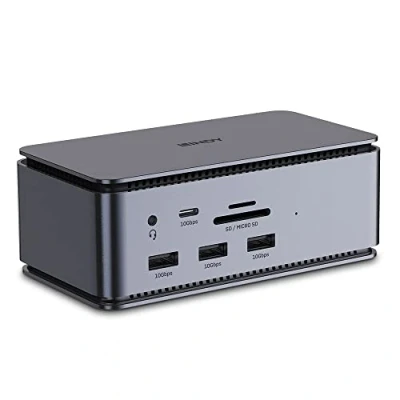 Afbeelding van LINDY DST Pro USB4 USB C dockingstation Geïntegreerde kaartlezer, Power Delivery