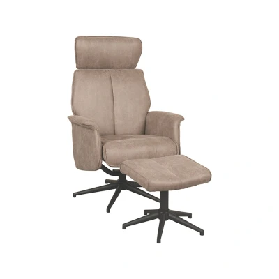 Afbeelding van Verdal fauteuil micro suede + hocker taupe