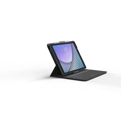 Image de ZAGG Messenger Folio 2 Clavier et étui Bluetooth QWERTZ Allemand Charbon clavier, pour Apple 10.2 inch iPad; 10.5 iPad Air (3ème génération)