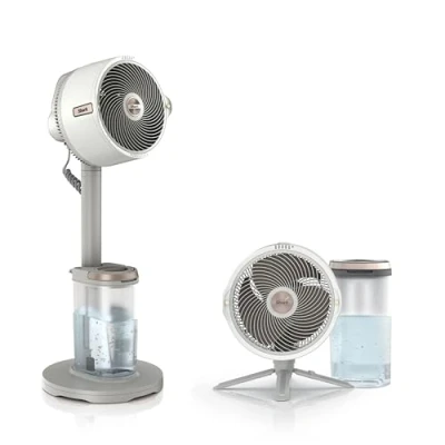 Afbeelding van Shark FlexBreeze Pro Mist Ventilateur intérieur/extérieur sans fil, Brumisateur portable, Portée 20 m, Sur pied ou de table, 5 vitesses, Silencieux, Télécommande, Gris Colombe FA300WHEU
