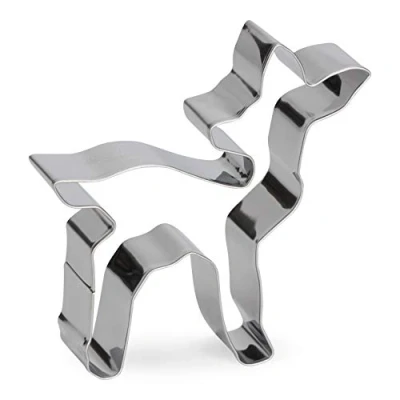 Afbeelding van uitsteekvorm Hert 10 cm RVS zilver