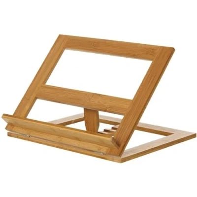 Afbeelding van Verstelbare leesstandaard van natuurlijk bamboehout, 33 x 26 22 cm