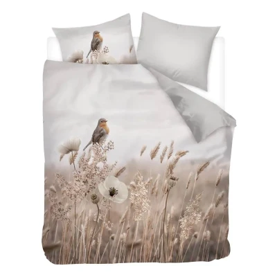 Afbeelding van Snoozing White Poppy Dekbedovertrek Lits jumeaux 240x200/220 cm Grijs