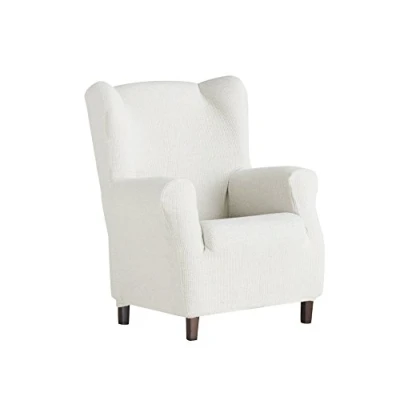 Afbeelding van Eysa Dorian elastische slaapbank vleugelfauteuil, chenille, 00 ecru, 37 x 9 29 cm