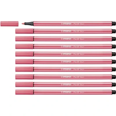 Afbeelding van STABILO Pen 68 Viltstiften, Medium Punt, Neon Rood (68/040), 10 Stuk