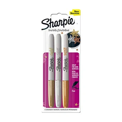 Afbeelding van Sharpie Set van 3 permanente markers fijn metaal goud/zilver/brons