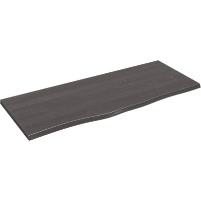 Afbeelding van vidaXL Wastafelblad 100x40x2 cm behandeld massief hout donkergrijs