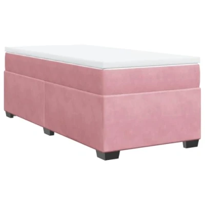 Afbeelding van vidaXL Boxspring met matras fluweel roze 90x200 cm