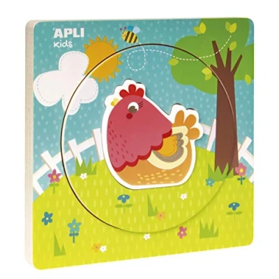 Afbeelding van Apli Kids Houten lagen puzzel kip