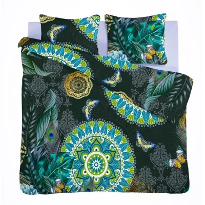 Afbeelding van iSeng Ella Dekbedovertrek Lits jumeaux 240x200/220 cm + 2 kussenslopen 60x70 Groen