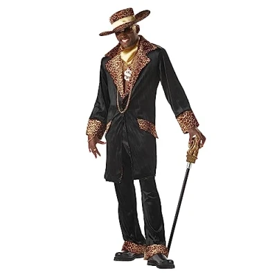 Afbeelding van California Costumes Supa Mac Daddy Pimps/Prostitutes 00832 Black X Large kostuum voor volwassenen, zwart, XL