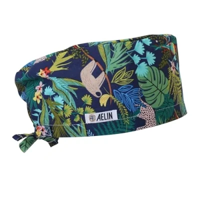 Afbeelding van Calot de Bloc Medische pet voor lang haar, dekkend, dames, 100% katoen, marineblauw