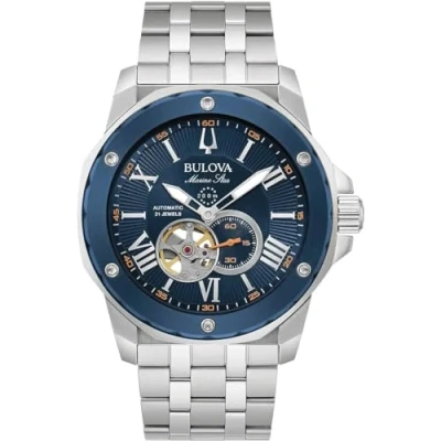 Afbeelding van Bulova Marine Star 98A302 Horloge Staal Zilverkleurig Ø 45 mm