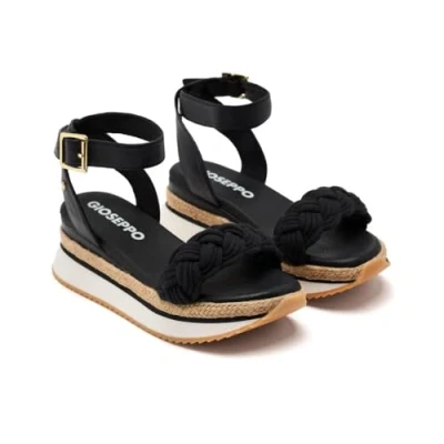 Afbeelding van Gioseppo Hampstead Sandalen met plateauzool, Dames, Maat: 37, Black Imitatieleer/ textiel