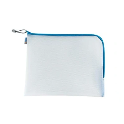 Afbeelding van HERMA 20015 documententas A4 met ritssluiting (36 x 28 cm) groot transparant vak voor documenten, mappen, speelgoed, opbergtas, blauw
