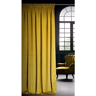 Afbeelding van Eurofirany Gordijn van fluweel, stof, mosterd, 140 x 270 cm