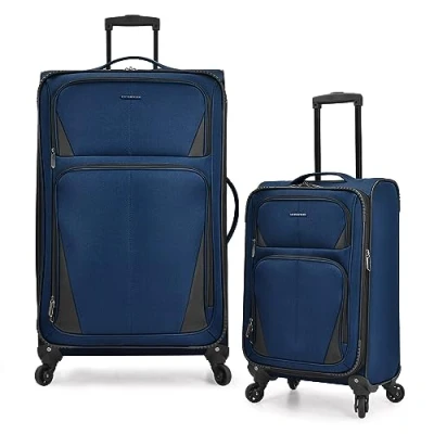 Afbeelding van U.S. Traveler Aviron Bay trolley, uittrekbaar, met zwenkwielen, marineblauw