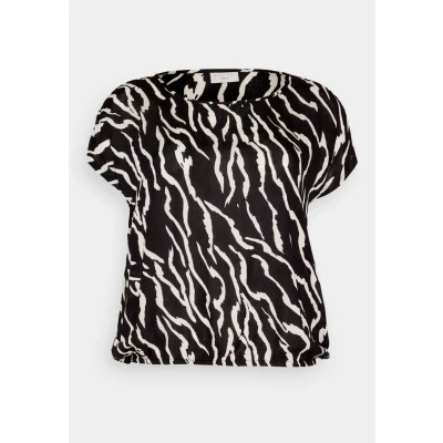 Afbeelding van Kaffe Curve Sonna Stanley Tshirt print black, Dames, Maat: 44, Black