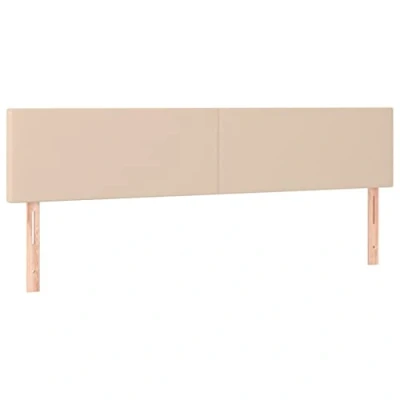 Afbeelding van vidaXL Hoofdbord LED 200x5x78/88 cm kunstleer cappuccinokleurig