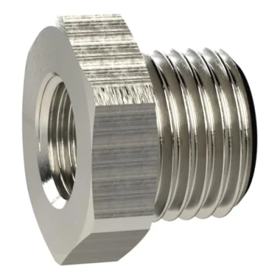 Afbeelding van REDUCEERNIPPEL 3/4&quot; INW X 1 1/4&quot; UITW MESSING VERNIKKELD