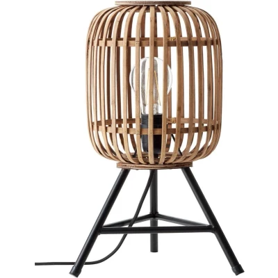 Afbeelding van tafellamp Woodrow Bruin 30 cm Bamboe Brilliant