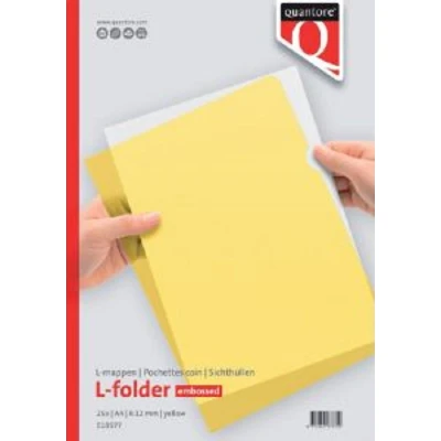 Afbeelding van Insteekmap L model Quantore A4 PP 0.12mm geel 25 stuks