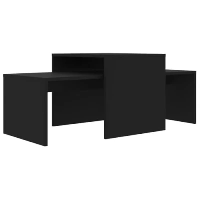Image de vidaXL Ensemble de tables basses Noir 100x48x40 cm bois d’ingénierie802913