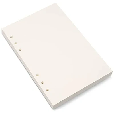 Afbeelding van Navulverpakking A5 blanco papier, 6 gaten, navulpapier voor Filofax agenda, 80 vellen/160 pagina&#039;s, 14 x 21 cm, beige (1)