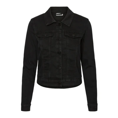 Afbeelding van NOISY MAY NMDEBRA L/S BLACK DENIM JACKET NOOS Dames Jas Maat S